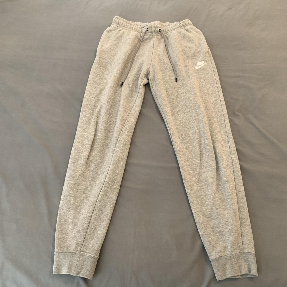 Nike Sweatpants Mens Small Gray French Terry Joggers Elastic Waist Pockets